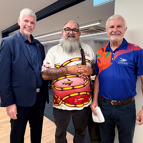 Deputy Chair of the Board Alex Claassens, Metropolitan Local Aboriginal Land Council Representative Brendan Kerin, and CEO Mark Worthington